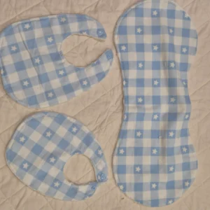 Blue Gingham - Bibs & Burping