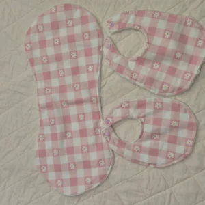 Pink Gingham - Bibs & Burping