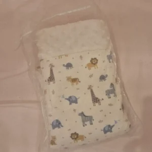 Baby blanket with minky backing  -  Jungle animals